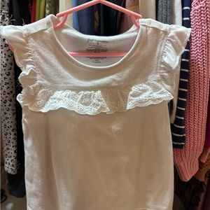 White Ruffled Kids Top